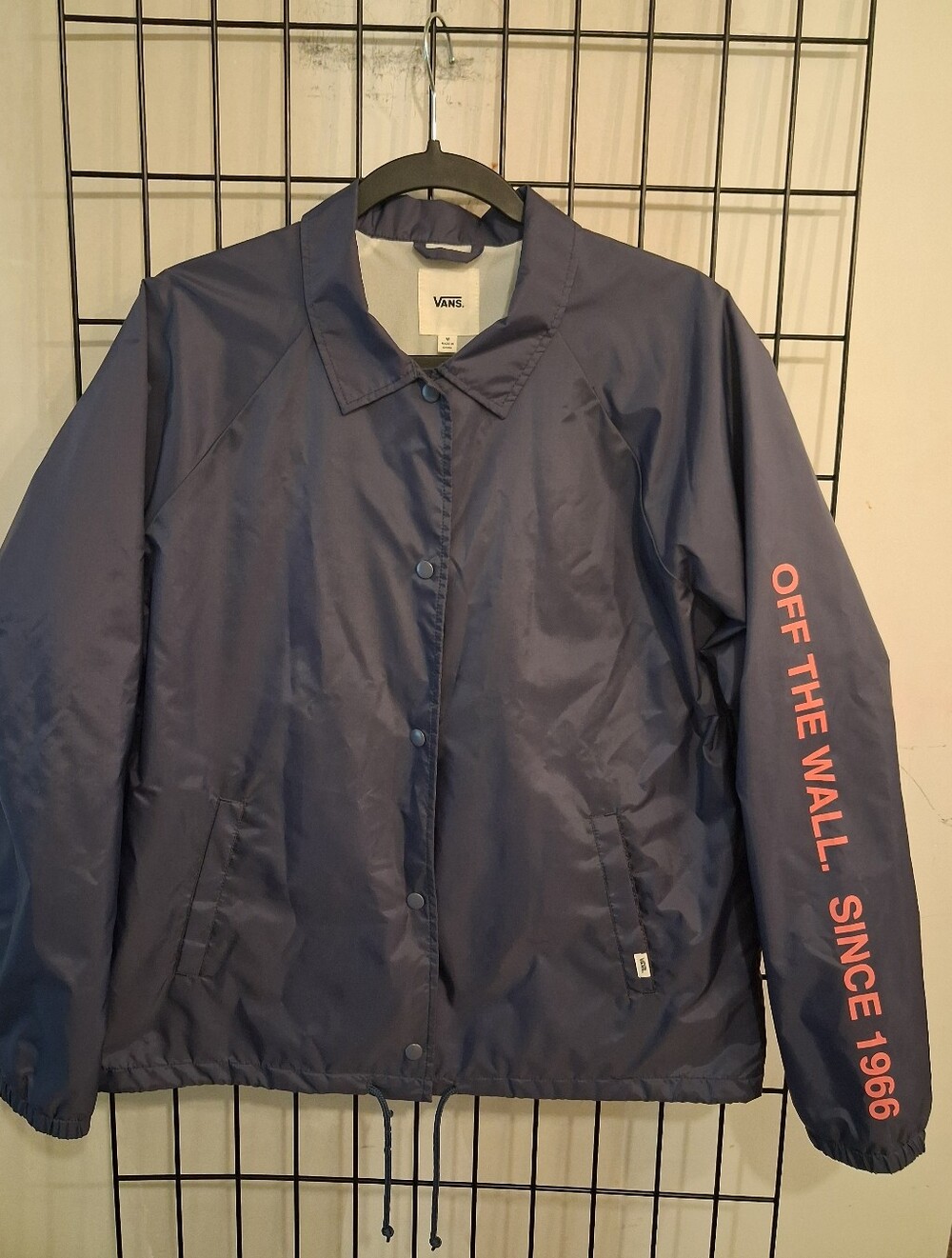 Vans Off The Wall Torrey Windbreaker Snap Up Lightweight Jacket
